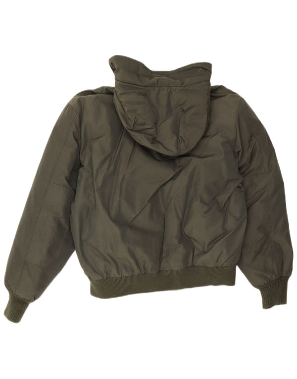 Woolrich Veste matelassée à capuche pour homme UK 40 Large Kaki Coton