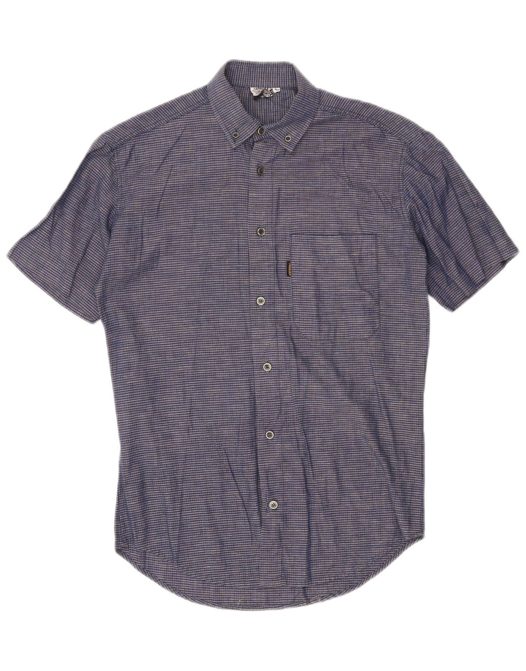Carrera Chemise à Manches Courtes Homme Bleu Marine Moyen Carreaux Coton