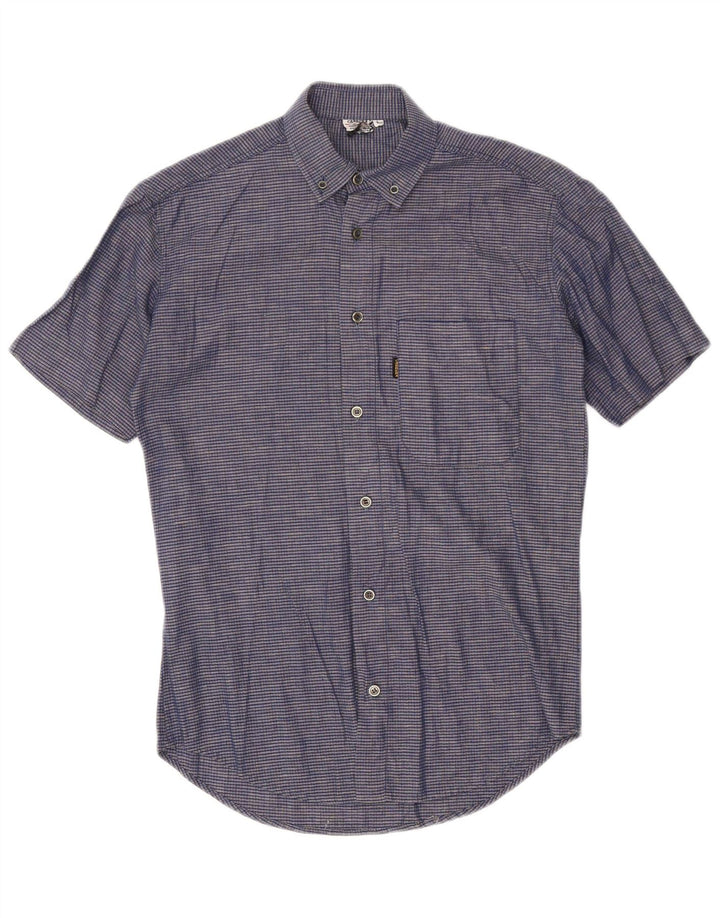 Carrera Chemise à Manches Courtes Homme Bleu Marine Moyen Carreaux Coton