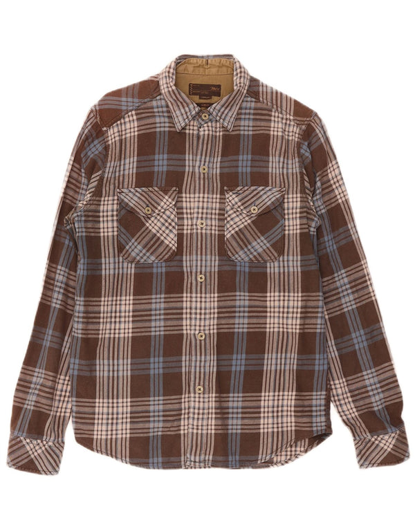 Marlboro Classics Chemise Slim Fit en Flanelle Homme Marron Moyen