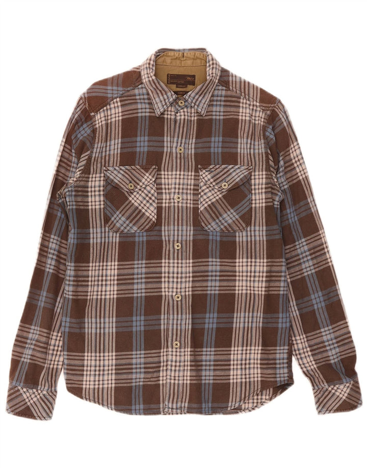 Marlboro Classics Chemise Slim Fit en Flanelle Homme Marron Moyen