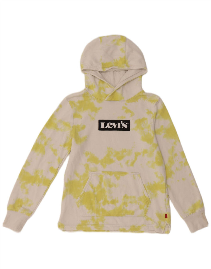 LEVI'S Pull à capuche graphique pour fille 11-12 ans en coton blanc tie-dye