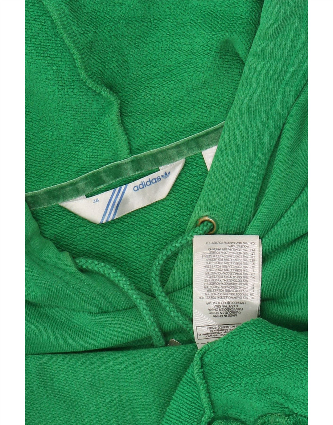 ADIDAS Pull à capuche Crop Graphic pour femme EU 38 en coton vert moyen