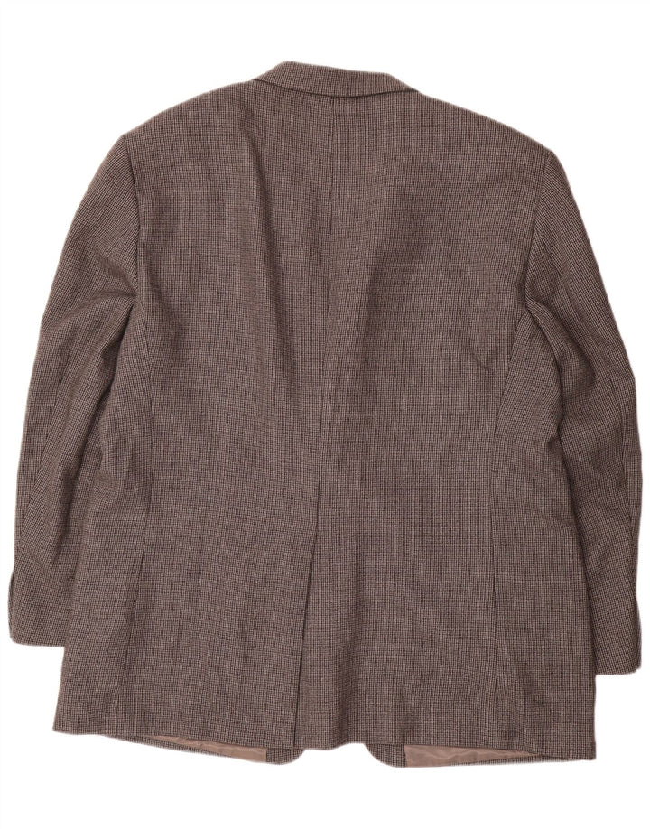 Chaps Veste Blazer 2 Boutons Homme Taille 48 3XL Gris Pied-de-Poule Laine