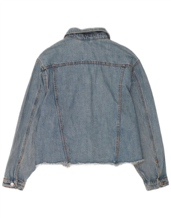 Topshop Veste en jean surdimensionnée pour femme UK 8 Small Bleu Coton