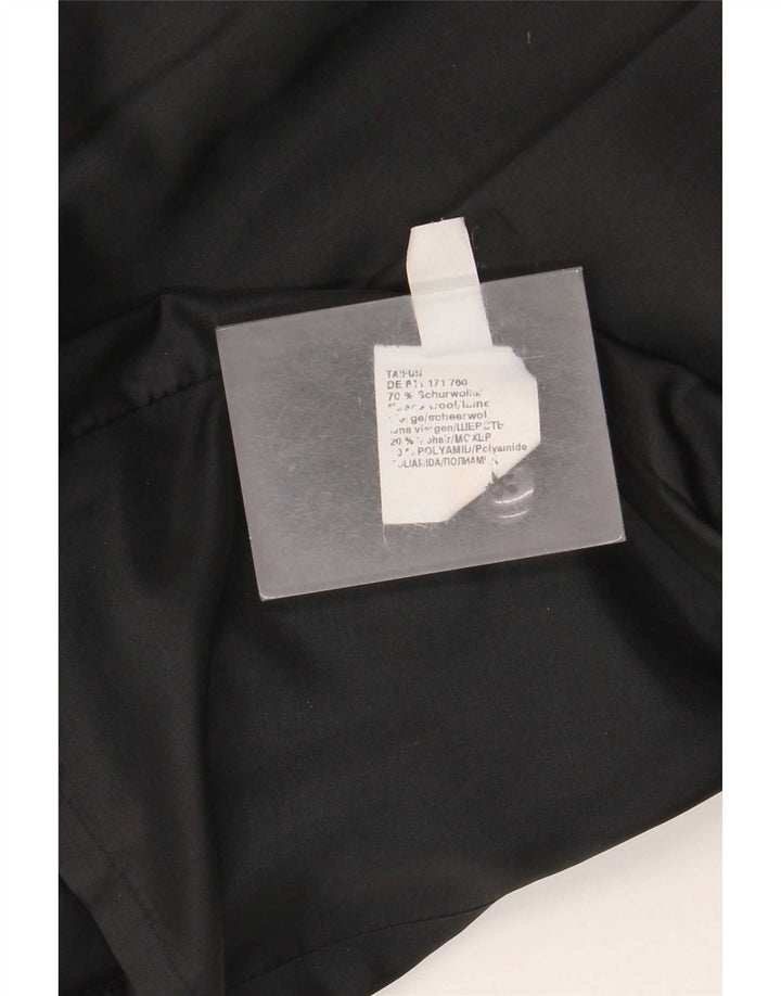 vintage Femme 4 Bouton Blazer Veste UK 12 Laine Noire Moyenne