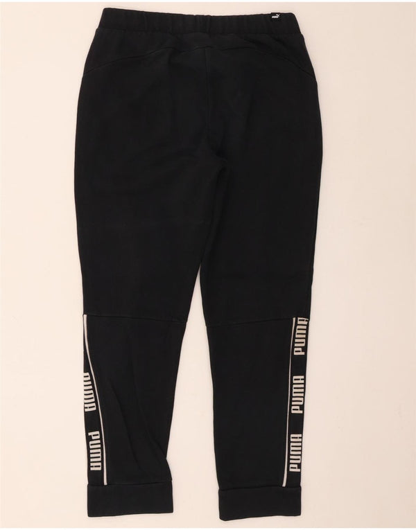 Puma Pantalon de survêtement graphique pour femme Joggers UK 10 Small Black Cotton