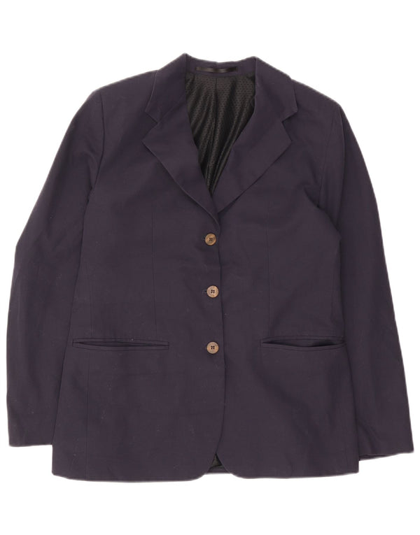 Rohan Veste blazer à 3 boutons pour femme UK 12 Bleu marine moyen Polyester