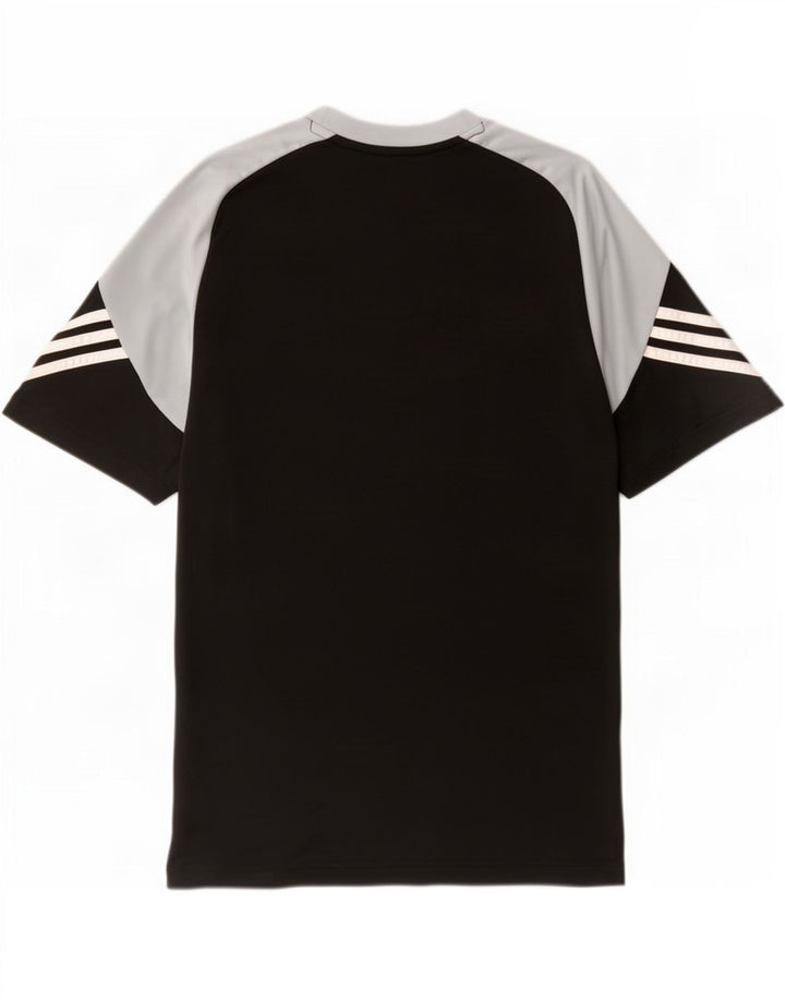 Adidas Hommes Climalite Graphic T-Shirt Top Large Noir Colorblock Polyester
