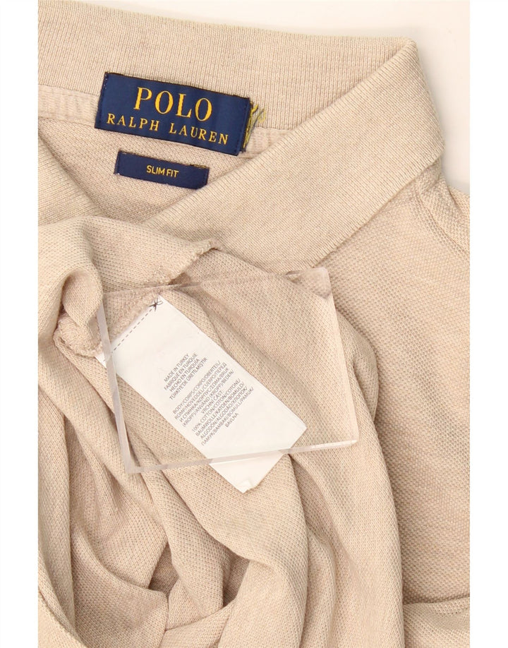POLO RALPH LAUREN Polo Slim Fit Homme Petit Coton Chiné Beige