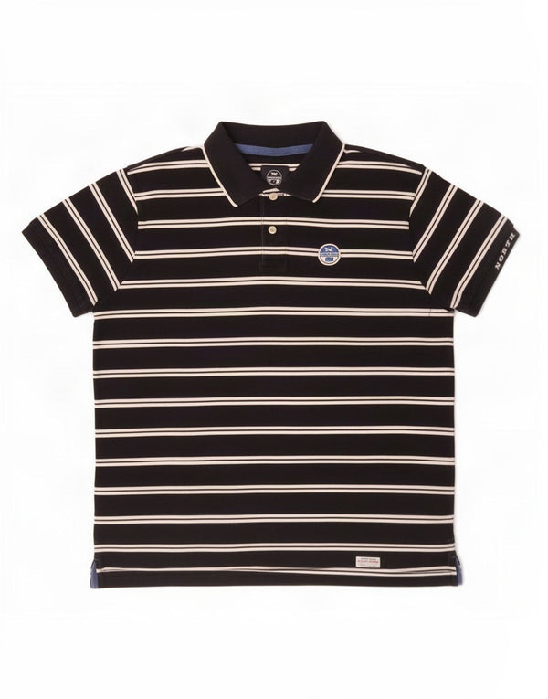 North Sails Polo Homme XL Noir Rayé Coton