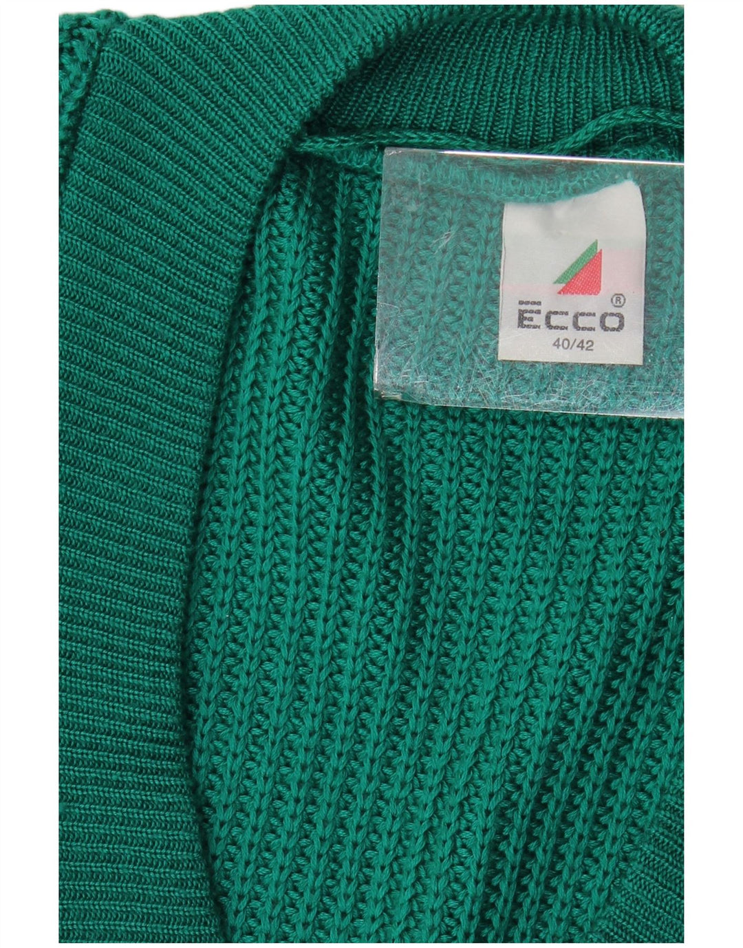 ECCO Pull surdimensionné à col en V pour femme EU 40/42 Acrylique vert moyen