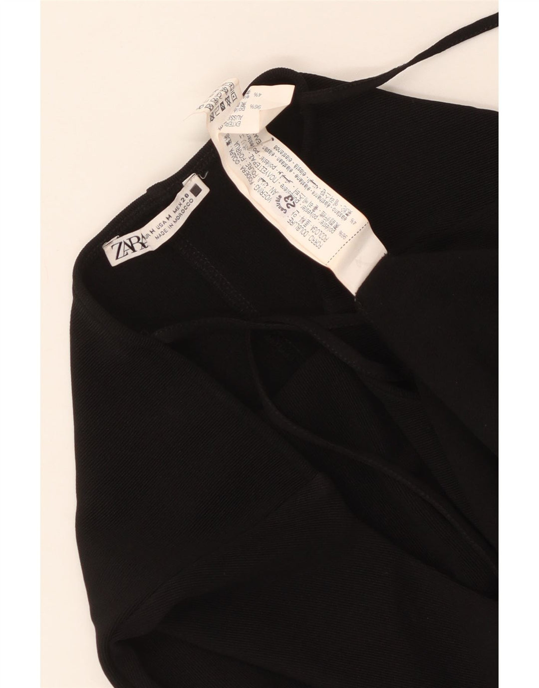 Zara Robe moulante sans manches pour femme UK 12 Polyester noir moyen