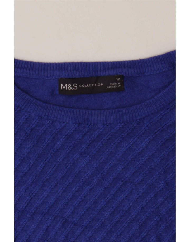 Marks & Spencer Pull col bateau pour femme UK 12 Bleu moyen