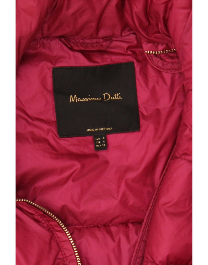 Massimo Dutti Veste matelassée pour femme UK 10 Small Rose Nylon