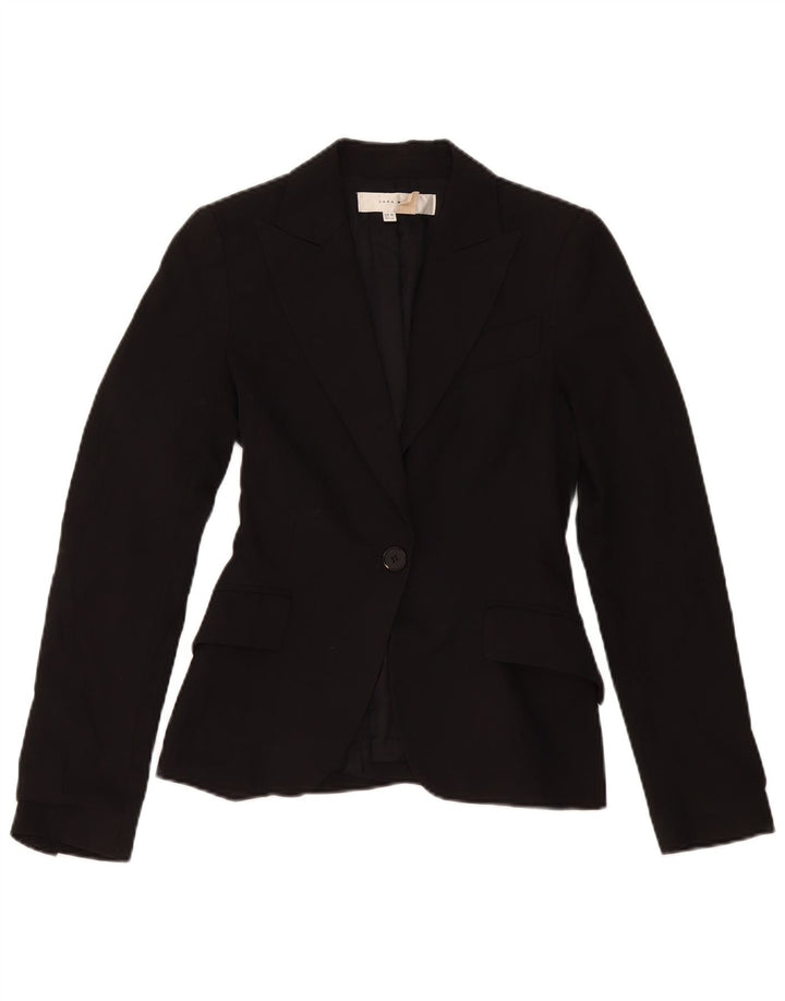 Zara Veste Blazer 1 Bouton Femme EU 34 2XS Noir Polyester