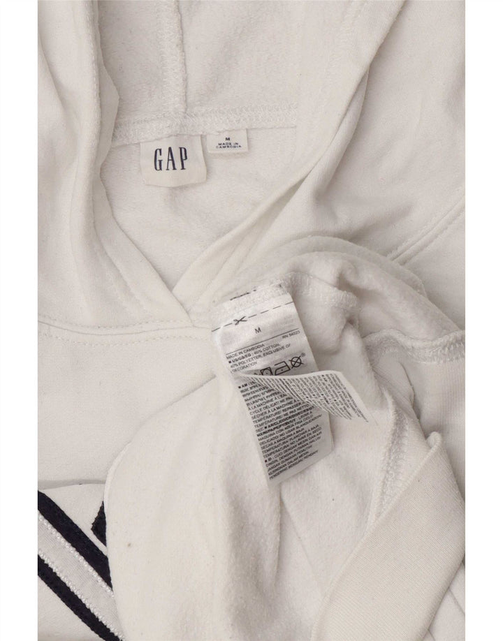 Gap Pull à capuche graphique pour femme UK 14 Coton blanc moyen