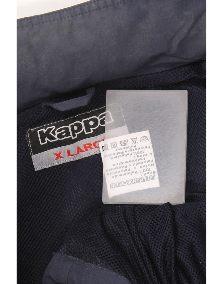 KAPPA Veste de pluie à capuche pour homme UK 42 XL Bleu marine Polyamide
