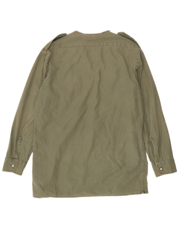 Replay Chemise militaire asymétrique pour femme UK 16 Large Khaki Army