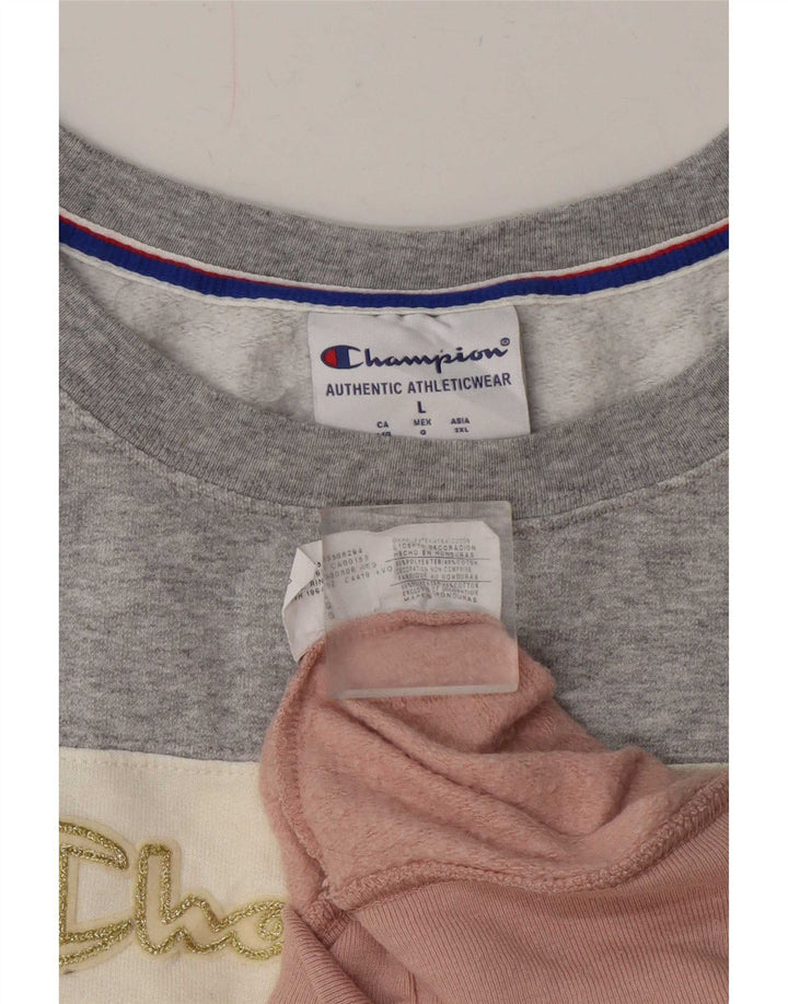 Champion Sweatshirt Jumper UK 16 Large Multicolore Colourblock