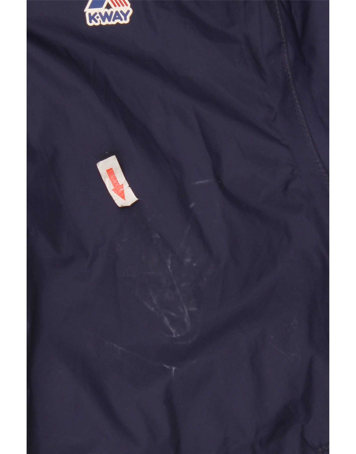 K-Way Veste de Pluie à Capuche Garçon 11-12 ans Nylon Bleu Marine