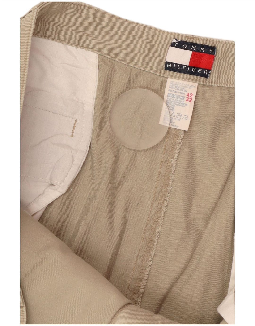 Tommy Hilfiger Pantalon Chino Droit Homme W42 L32 Coton Beige