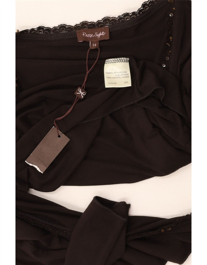 PHASE EIGHT Cardigan court à manches 3/4 pour femme UK 14 Marron moyen