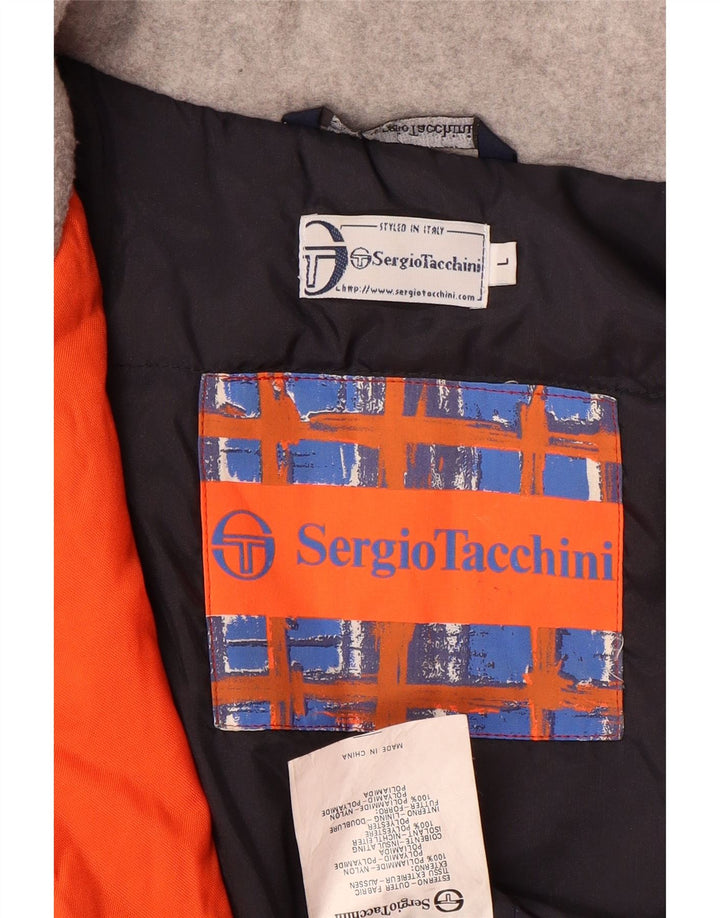 Sergio Tacchini Veste de ski à capuche pour homme UK 40 Large Orange Colourblock