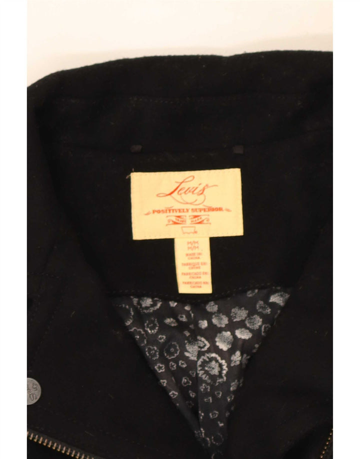 Levi's Veste Biker Femme UK 14 Laine Noir Moyen