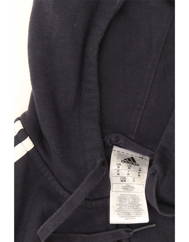 Adidas Pull à capuche zippé pour homme en coton bleu marine moyen