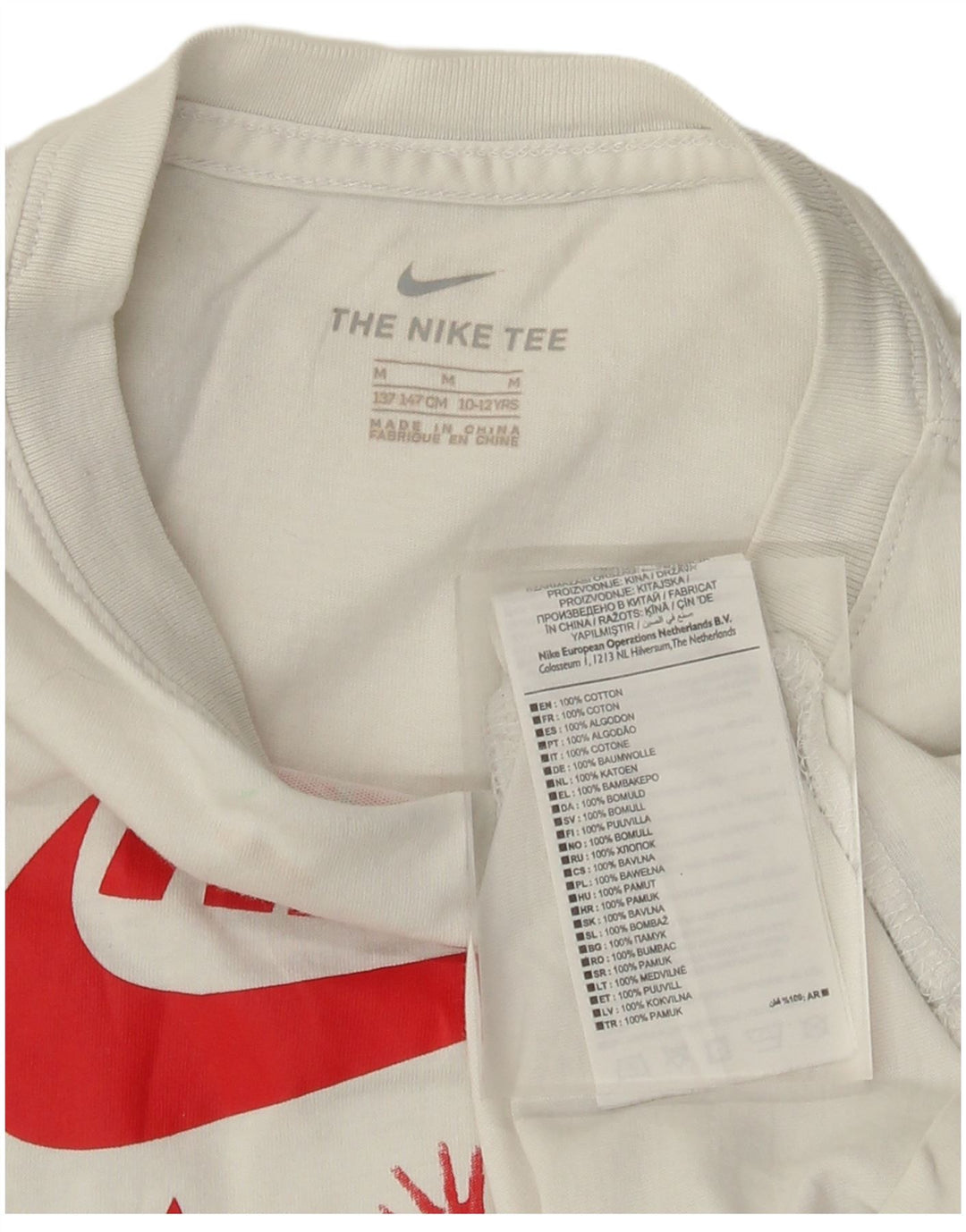 Nike Garçon Graphic T-Shirt Top 10-11 ans Coton Blanc Moyen