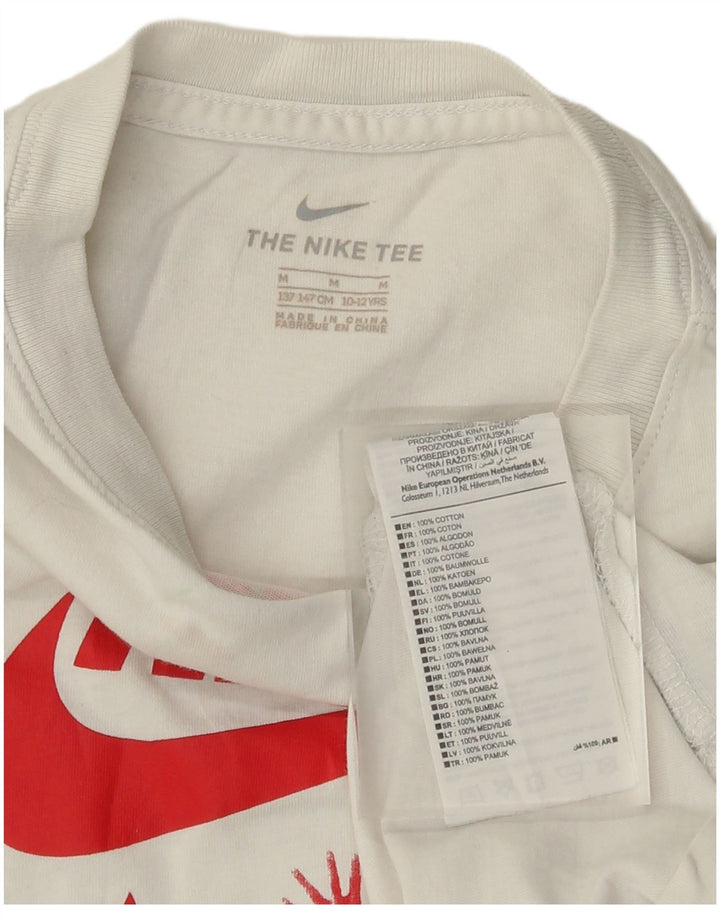 Nike Garçon Graphic T-Shirt Top 10-11 ans Coton Blanc Moyen