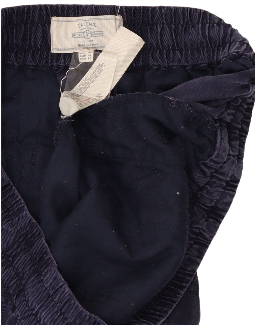 FAT FACE Pantalon de jogging décontracté pour femme UK 14 Large W28 L26 Bleu marine