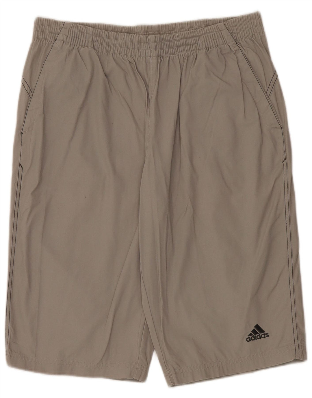 Adidas Short de Sport Homme Gris Moyen Coton