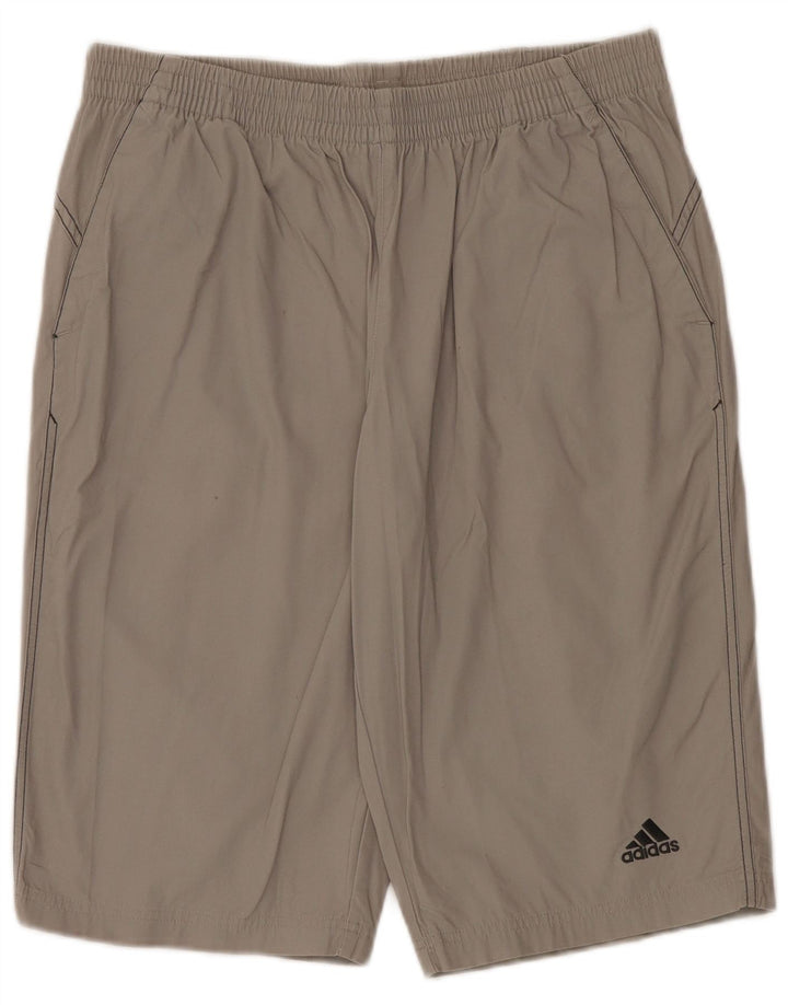 Adidas Short de Sport Homme Gris Moyen Coton