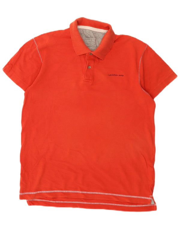 Calvin Klein Jeans Polo Homme Grand Orange Coton