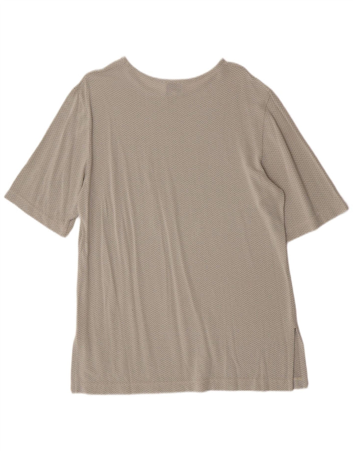 Gianfranco Ferre Chemisier Femme Top UK 16 Large Gris Chevron Viscose