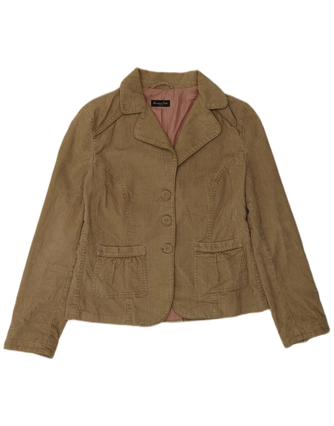 Massimo Dutti Veste blazer en velours côtelé à 3 boutons pour femme EU 42 Large Marron