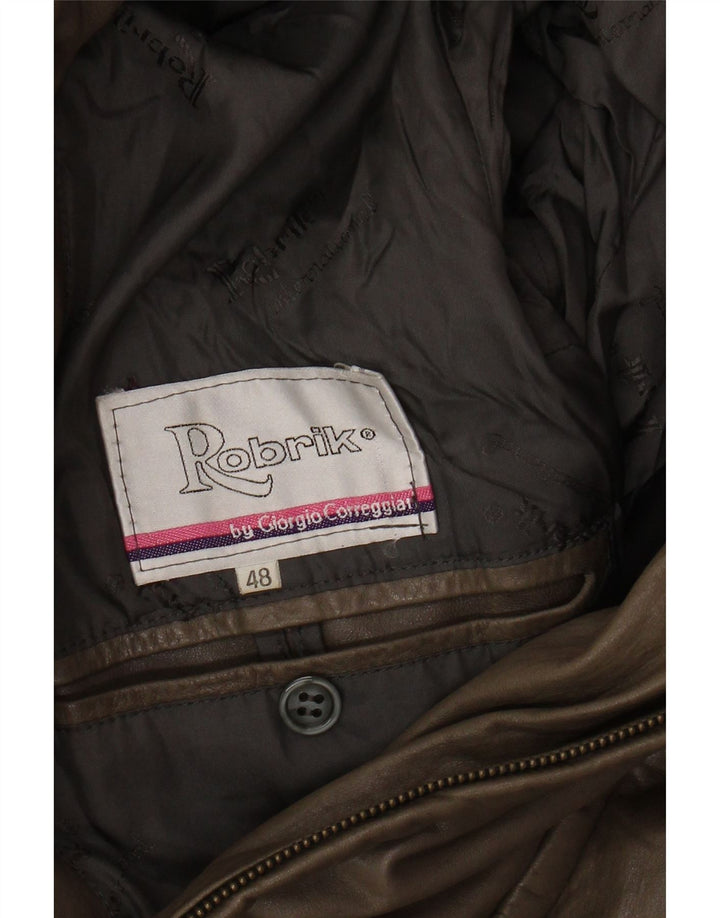 ROBRIK Manteau en cuir pour homme IT 48 Marron moyen