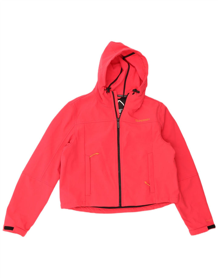 Superdry Veste coupe-vent à capuche courte pour femme UK 16 Large Rose Polyester