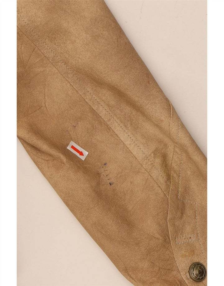 MARCO PECCI Womens 3 Button Blazer Jacket EU 38 Medium Beige Leather Vintage Marco Pecci and Second-Hand Marco Pecci from Messina Hembry 