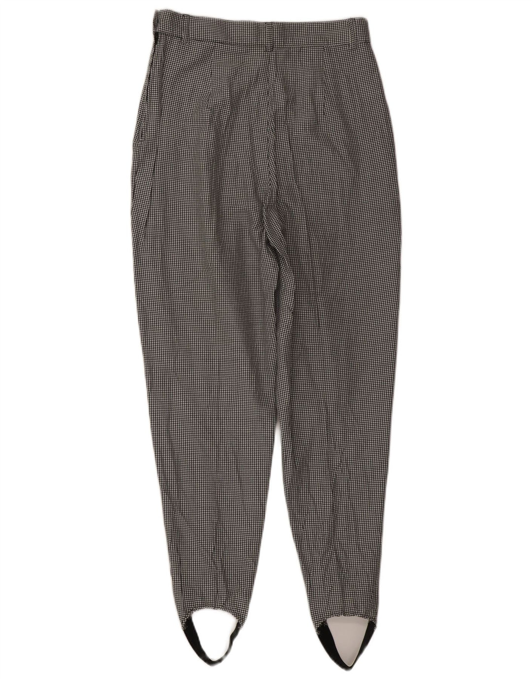 Benetton Pantalon Casual Femme IT 44 Medium W28 L30 Pied-de-Poule Noir