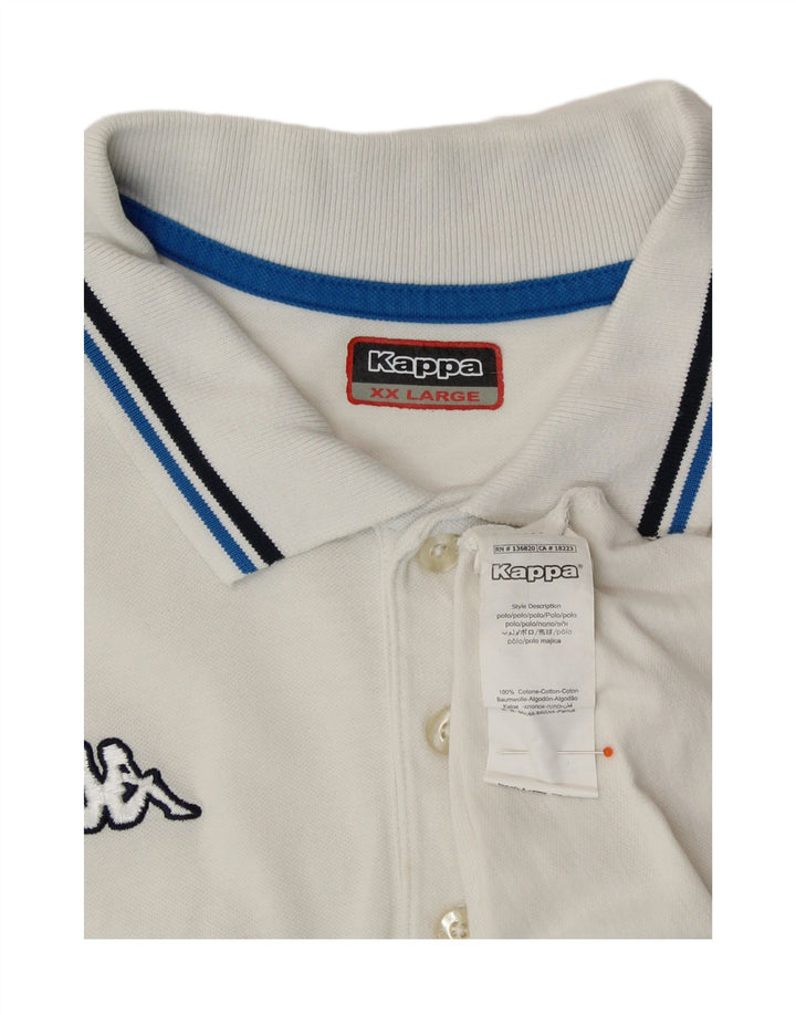 KAPPA Mens Polo Shirt 2XL White Cotton Vintage Kappa and Second-Hand Kappa from Messina Hembry 