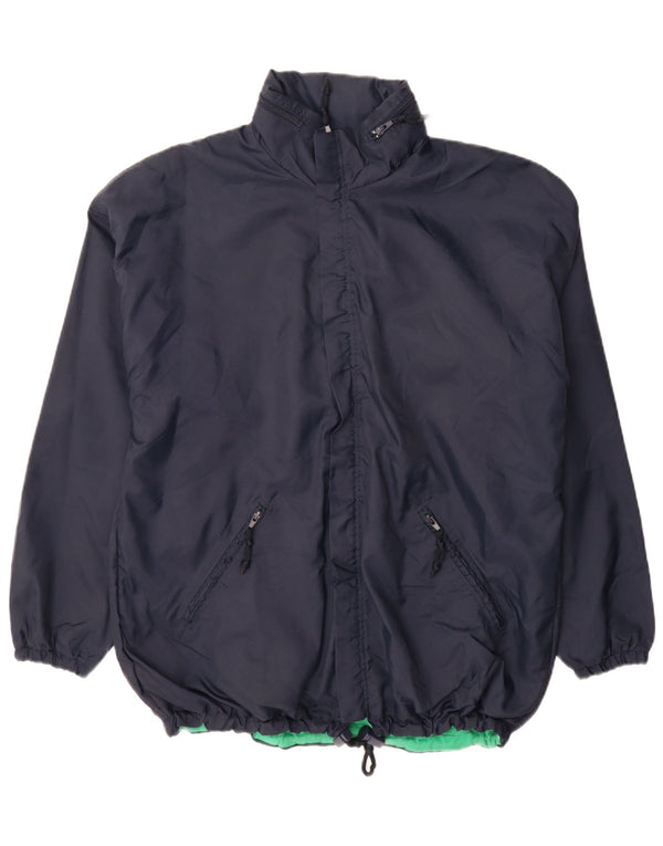 vintage Mens Rain Jacket UK 40 Grand Coton Bleu Marine