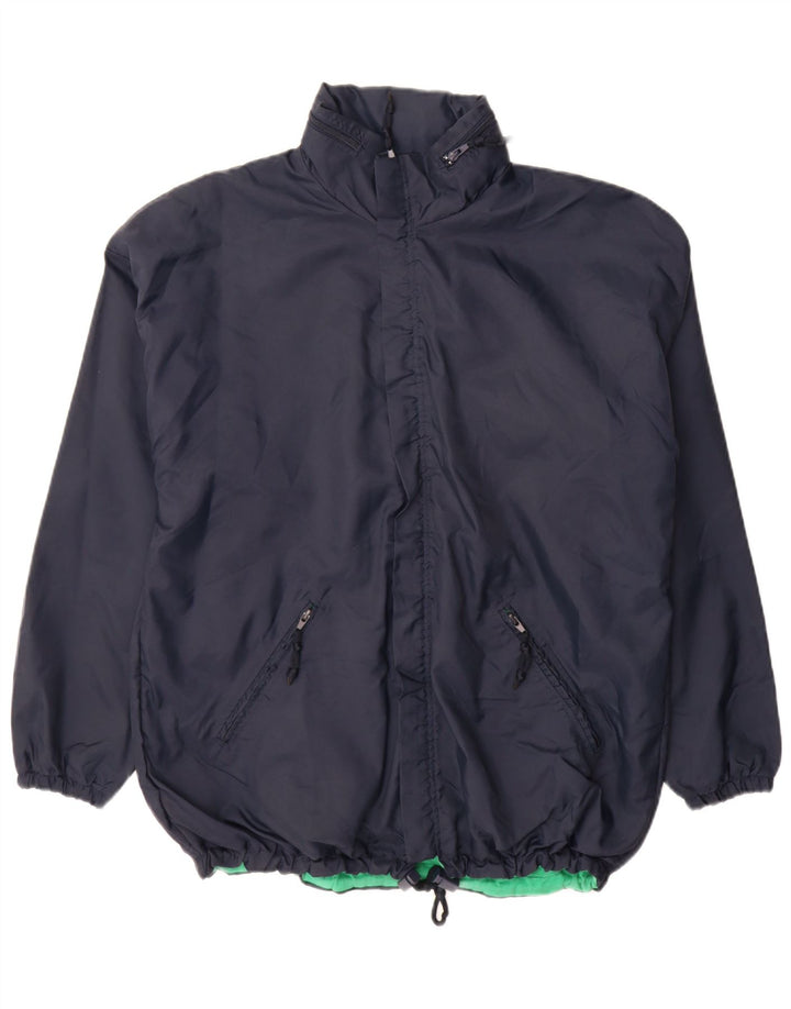 vintage Mens Rain Jacket UK 40 Grand Coton Bleu Marine