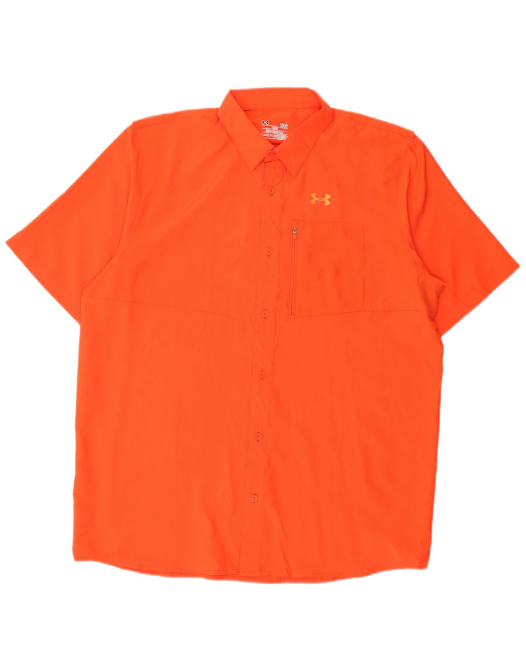 UNDER ARMOUR Chemise à manches courtes Heat Gear pour hommes Large Orange Polyester