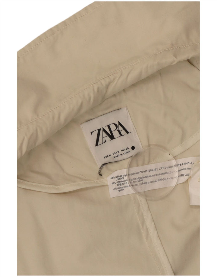 ZARA Femme Trench Oversize UK 14 Polyester Beige Moyen