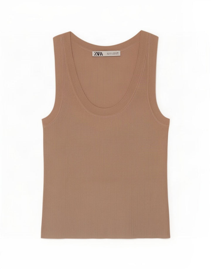 Zara Femme Débardeur UK 8 Petit Beige