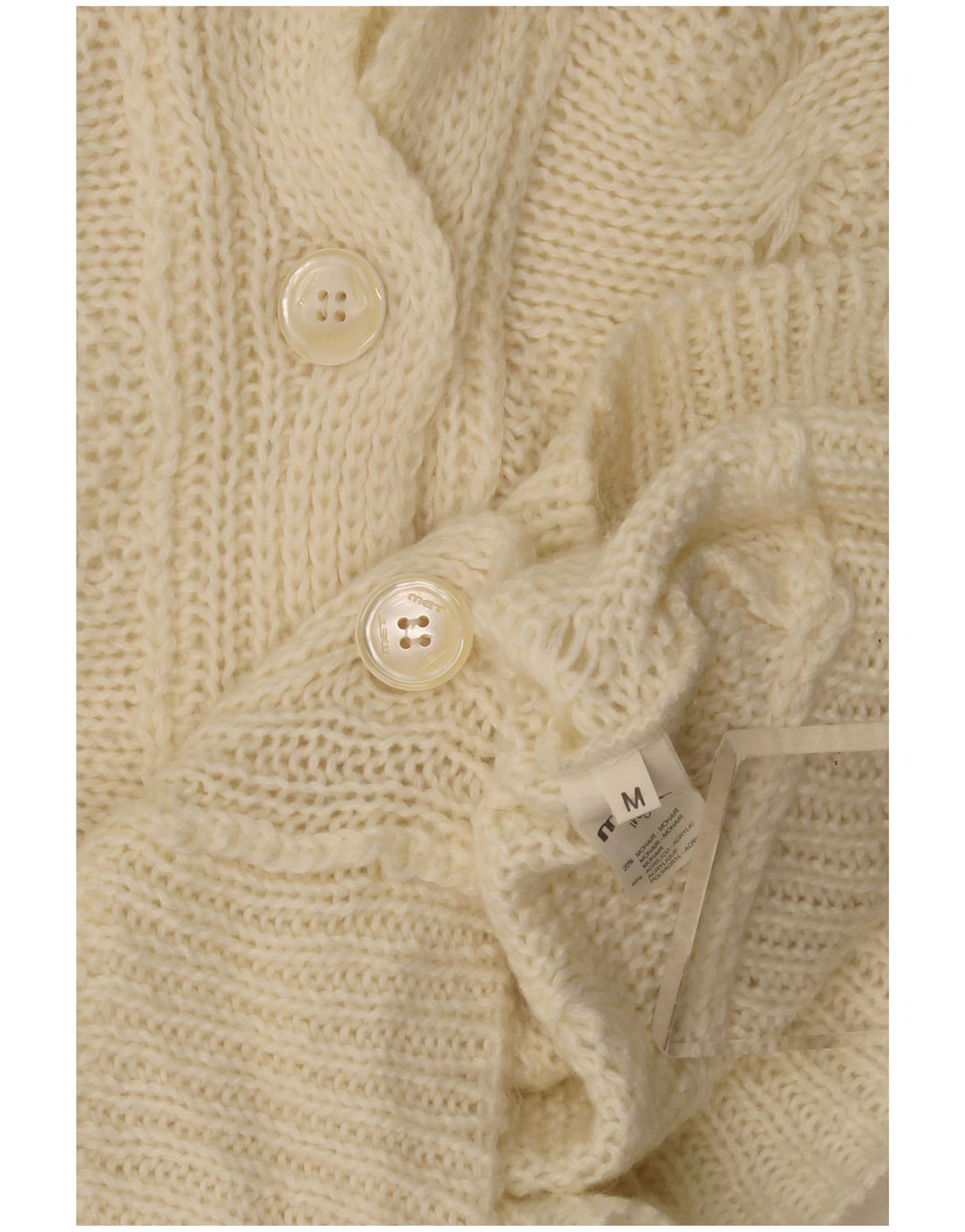 MET Cardigan pour femme UK 12 Mohair beige moyen