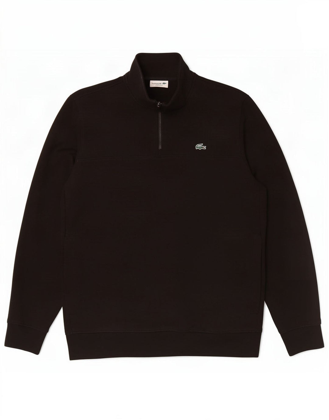 Lacoste Mens Classic Fit Zip Neck Sweatshirt Jumper Taille 5 Grand Noir
